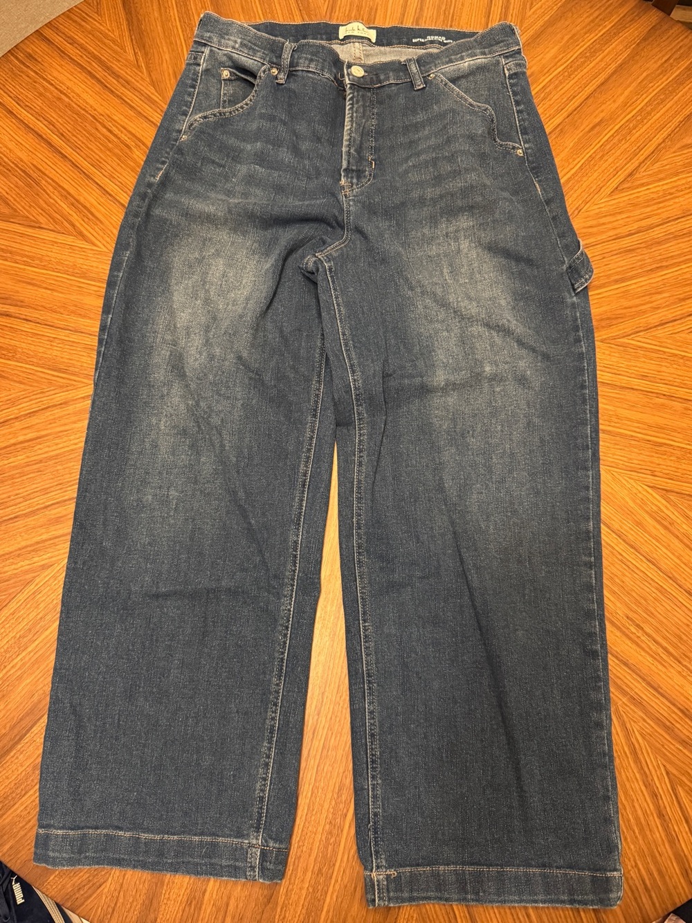 Nicole Miller Denim Wide Leg Jeans - Medium Blue